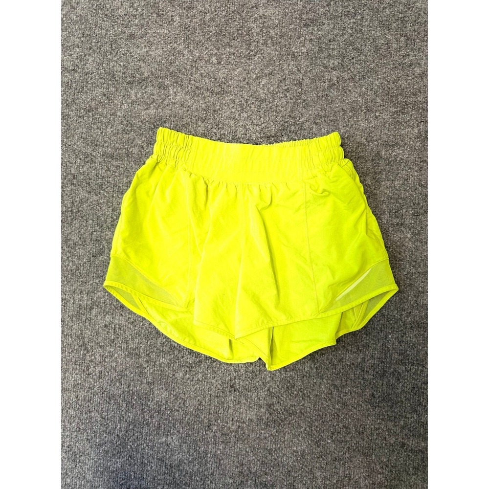 Lululemon Shorts Womens Size 4 Neon Electric Lemon Speed Up High-Rise Lined 2.5"